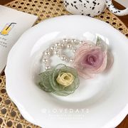 ヘアゴム　髪ゴム　ヘアアクセサリー　韓国ファッション　ヘア飾り　夏　パール　花