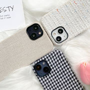 スマホケース★可愛い  ニット iPhone iPhone14ケース ファッション ケース 千鳥格子 携帯カバー