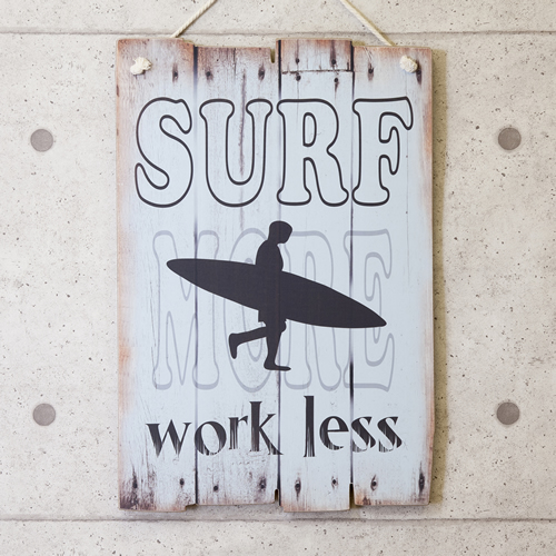 ウッドボード  	SURF MORE   40x60★