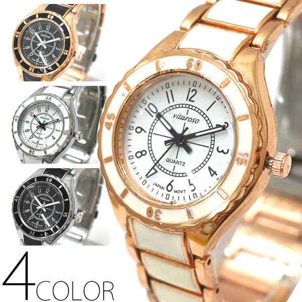 日本製ムーブメント 上品なセラミック風ベルトのシンプル腕時計 小さめ可愛い AV051 レディース腕時計