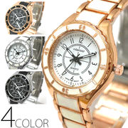 日本製ムーブメント 上品なセラミック風ベルトのシンプル腕時計 小さめ可愛い AV051 レディース腕時計