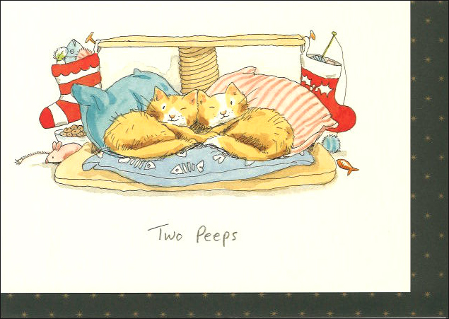グリーティングカード クリスマス「猫のペア」ネコ 動物 イラスト