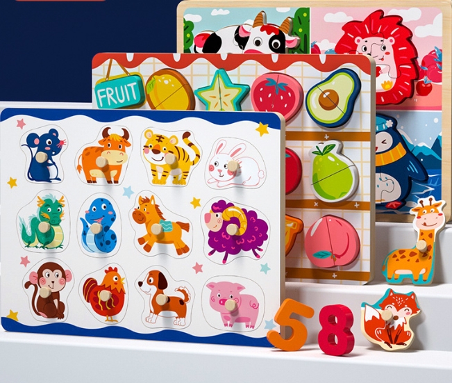 木のおもちゃ ジグソーパズル  型はめパズル 知育玩具  木製 おもちゃ  子供 キッズ 脳トレ テ パズル