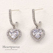 キラキラゴージャスな輝き☆ハートピアス♪シルバー925ポスト/sl-1371