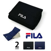 全2色 FILA（フィラ） ロゴ刺繍 デザイン ナイロン 三つ折り ミニ財布