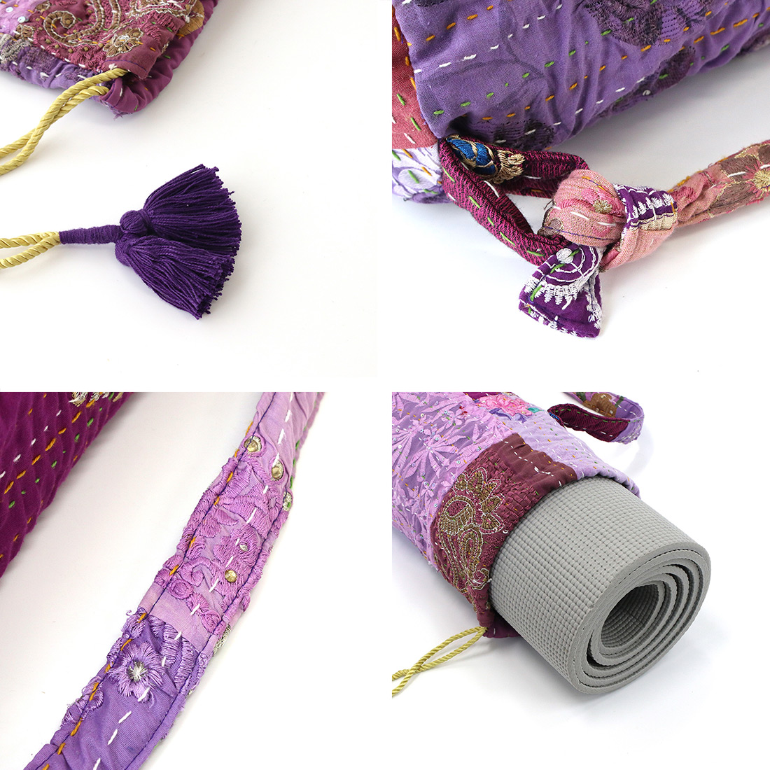 ラリーカンバディア ヨガマットケース[ヨガバッグ インド刺繍