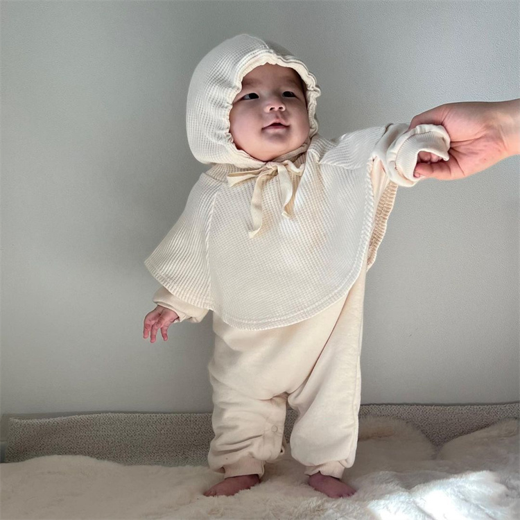 新しいデザイン チューリップ 上着 防風 子供 赤ちゃん マント ワッフル 赤ちゃん おしり包み 外出 コート