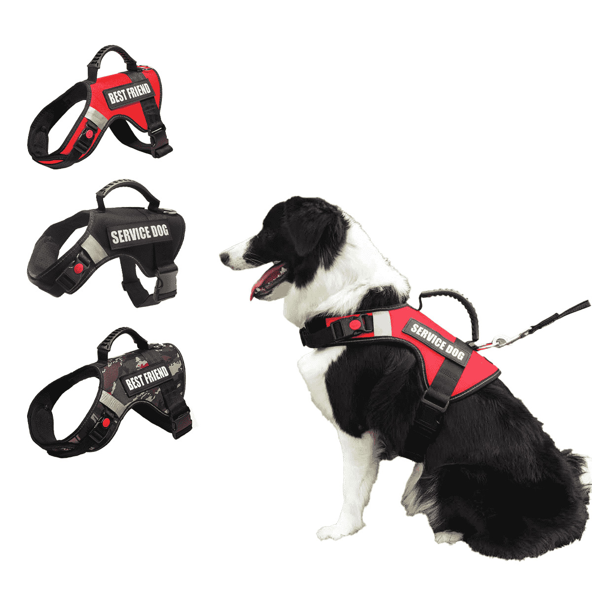 犬ハーネス 赤 Lサイズ 散歩 引っ張り防止 胴輪 メッシュ 調節可能