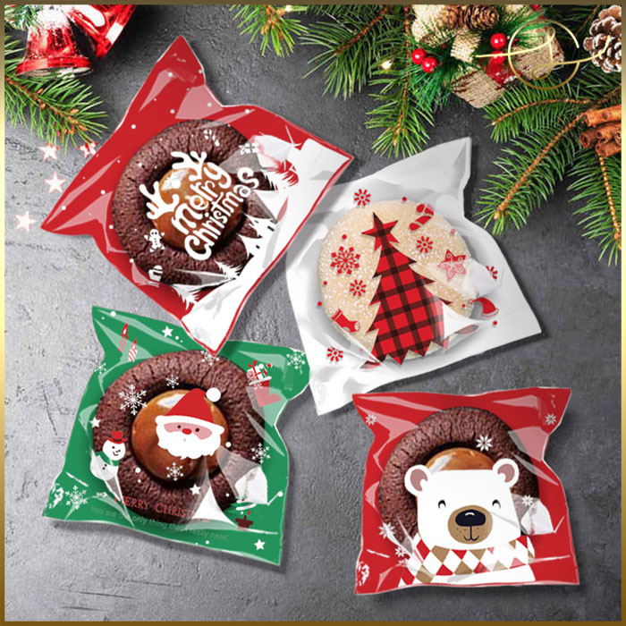 5種類☆クリスマスOPP袋 テープ付き ギフト袋 ラッピング袋 スイーツパック 包装 ラッピング用品 梱包材