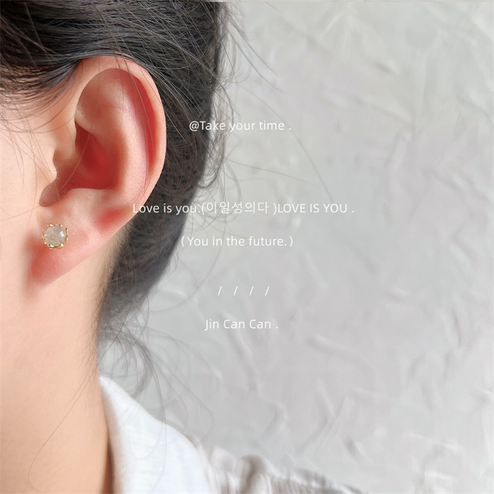 小ぶりな天然石ピアス アクセサリー S925 14Kメッキ アレルギー対応 