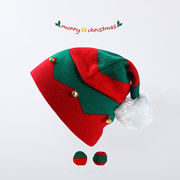 ins　 サンタ帽子　クリスマス　ベビー帽子　ポンポン　ニット帽子　秋冬　新年帽　1~6歳　可愛い