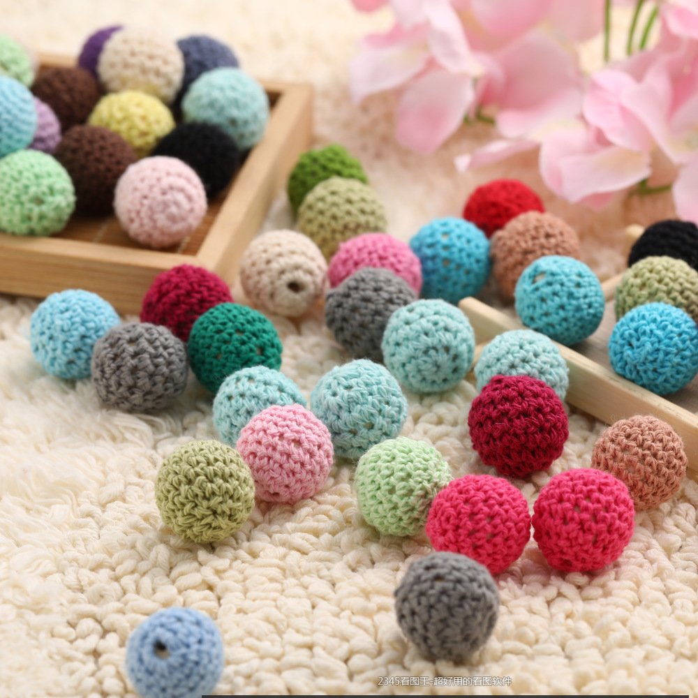 新入荷20mm手編みボール かぎ針編み 小さなボール DIY素材 アクセサリー デコ素材装飾品  手芸用品 26色