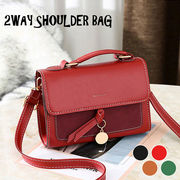 シンプルデザインに丸いチャームが光る 大人デザイン 2WAY SHOULDER BAG VA001 レディースバッグ