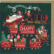 グリーティングカード クリスマス「列車と小人」 メッセージカード