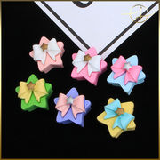 【6色】星型ギフトボックス リボン付き 樹脂 デコパーツ DIYパーツ 手芸 ドールハウス ハンドメイド