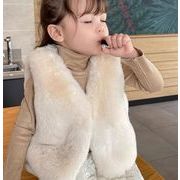秋冬 韓国子供服 子供服 ベビー服 女の子 カーディガン 裹起毛  コート もこもこベスト キッズ 3色