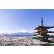 ポストカード カラー写真 日本風景シリーズ「四重の塔と富士山」観光地 名所 メッセージカード