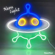LED ネオンサイン UFO 宇宙人 星人 宇宙船 USB電源 ネオンライト インテリア ライト おしゃれ かわいい