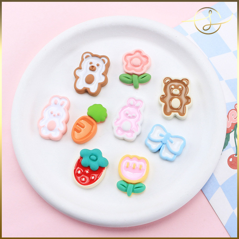 【9種】ビスケット クッキー  樹脂パーツ デコパーツ DIYパーツ 手芸 ドールハウス ハンドメイド