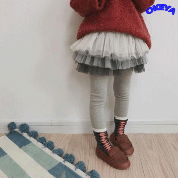 韓国風子供服 スカート レギンス付き ポンポン袴 春 秋 ガールズ 4色展開 90#-140#