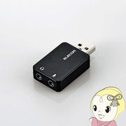 変換アダプタ エレコム USBオーディオ変換アダプタ ブラック USB-AADC01BK