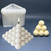 石鹸ローソク アロマキャンドル レジン枠シリコンモールド 幾何学型 ルービック・キューブ 泡バブル 蝋燭