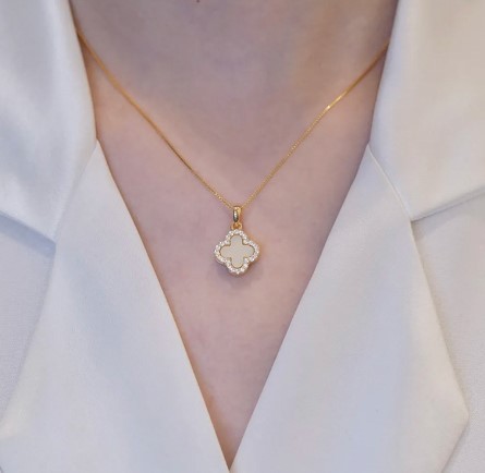 韓国風ネックレス ダイヤモンド  ペンダント鎖骨チェーン　両面デザイン
