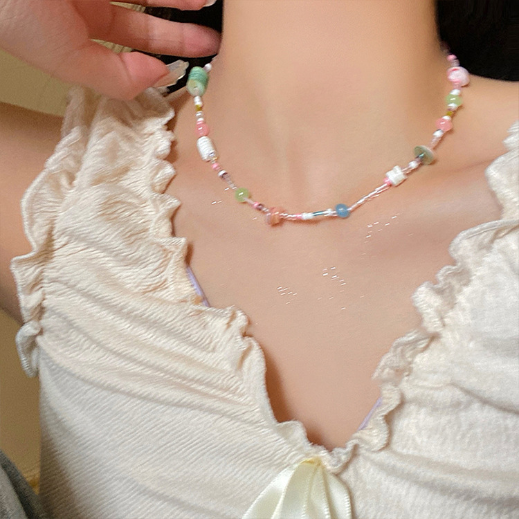 ete 【18K】ビーズデザイン 80cmネックレス
