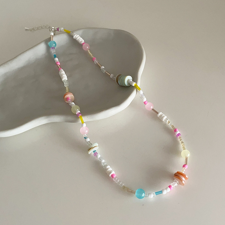 夏の特別SALE ハンドメイドアクセサリー　ビーズアクセ　韓国アクセ ビーズネックレス デザイン アクセサリー 春夏 韓国風 ファッション