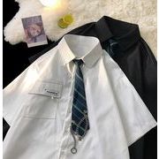 メンズ・カジュアル・ネクタイ半袖シャツ・ゆとり・気質・M-2XL ・カップル