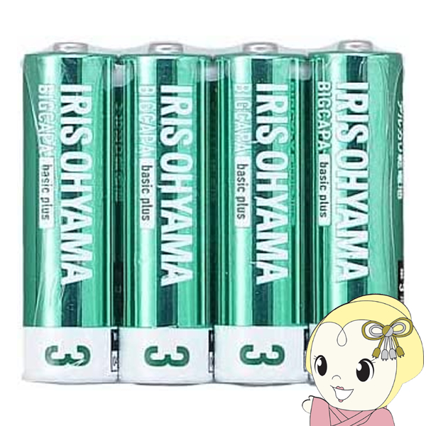 アイリスオーヤマ BIGCAPA basic＋ アルカリ乾電池 単3×4本パック LR6Bbp/4S