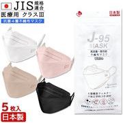 【J-95】5枚入【 医療クラス3】 JIS規格適合 日本製 不織布 4層 JN95 シリーズ