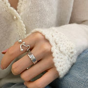 指輪　リング　アクセサリー　韓国ファッション　金属　デザイン　不規則