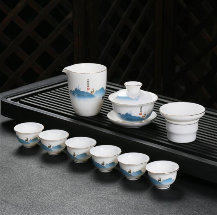 お茶を味わう カンフー茶器 蒔絵 蓋碗セット 新品 会社の贈り物