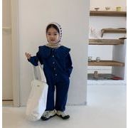 2023 春秋新作 じゅんしょく 韓国版 かわいい  カウボーイ 連体服 女の子 ロンパース 子供服