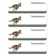 【お名前シール】シール＆アイロン両用ネームラベル 4枚セット ティラノサウルス 恐竜 ダイナソーワールド