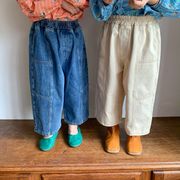 【2023春新作】韓国風子供服 ベビー服 キッズ 男女兼用 ロングパンツ デニムワイドパンツ