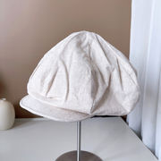 綿麻薄薄型雲帽子女性夏の通気性日焼け止めアヒル舌帽子頭包み顔八角帽子子ファッション帽子