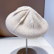 シンプルな春秋ニットベレー帽子供文芸的ストライプ画家帽シンプルな六角形スチュワーデス帽無地