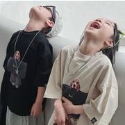 春夏 韓国風子供服  T シャツ 男女兼用 ベビー服 カジュアル  トップス キッズ 半袖  子供服   2色