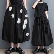 【春夏新作】ファッションロングスカート♪ホワイト/ブラック2色展開◆
