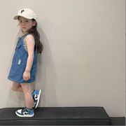 韓国 子供服 2023夏 女の子中小童 がかわいいカウボーイストラップスカート