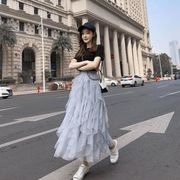 韓国風　レディース  夏新作　メッシュフェアリースカート　  ファッションスカート★F