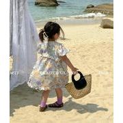 韓国風子供服 ワンピース   トップス 可愛い 半袖 花柄 Tシャツ  女の子   ベビー服 子供服