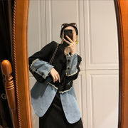 韓風新作カウボーイの継ぎ目のブレザー女性のゆったりとした痩せた気質の上着フランス