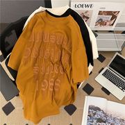夏　トップス　Tシャツ　半袖　韓国ファッション　コットン　綿　ゆったり　アルファベット
