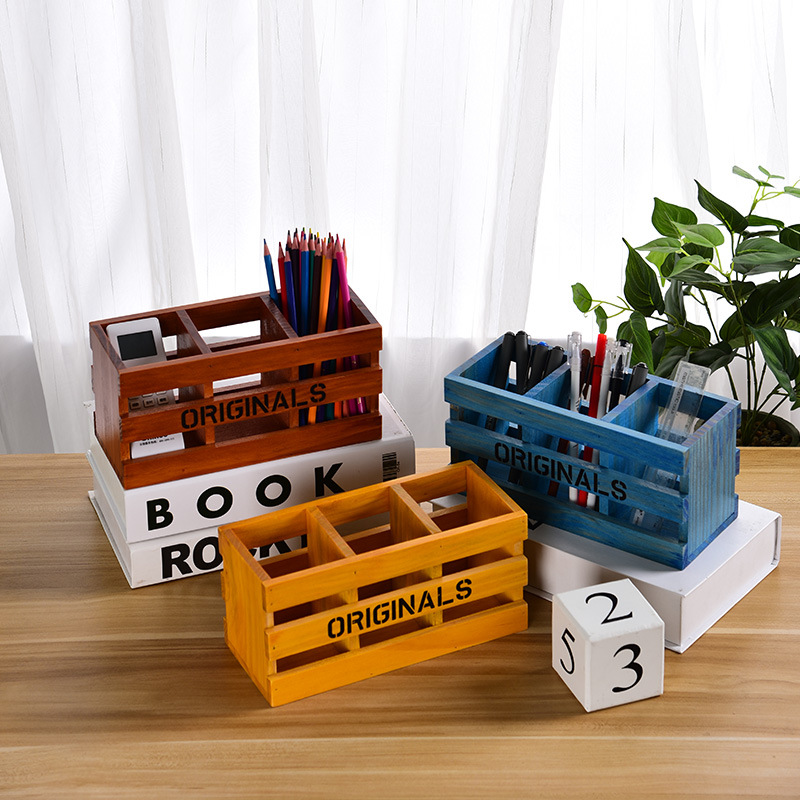 ins人気   木製 ペン立て   テーブル収納  卓上   多機能収納   鉛筆立て  撮影道具  インテリア   3色