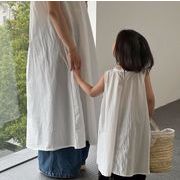 春夏人気 韓国風子供服  女の子  親子服 キッズ  成人 シャツ  袖なし 可愛い  ワンピース