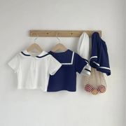 2025夏新作  韓国風子供服  ベビー服  キッズ服  トップス シャツ+ショートパンツ   2点セット 男女兼用