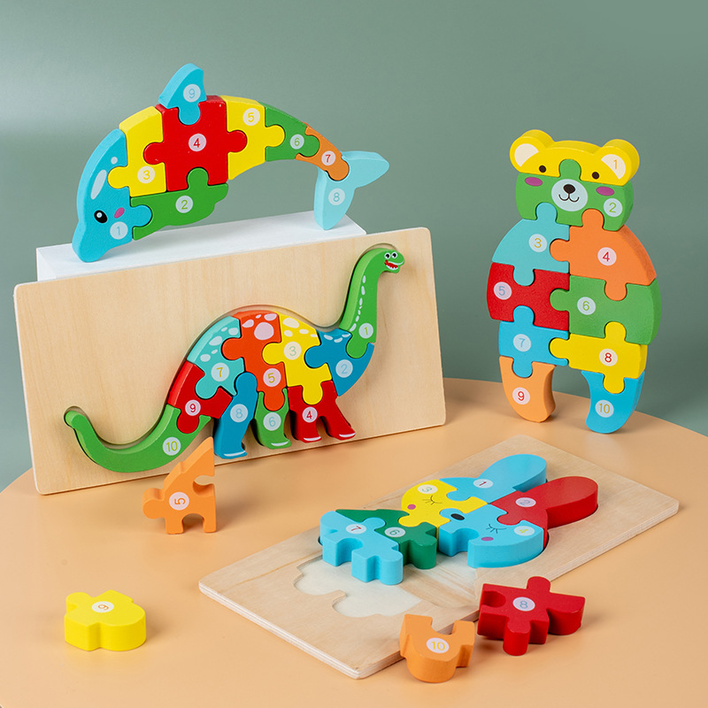 おもちゃ   木質おもちゃ  子供用品   baby 知育玩具  ホビー用品    積み木   赤ちゃん  木製パズル  4種